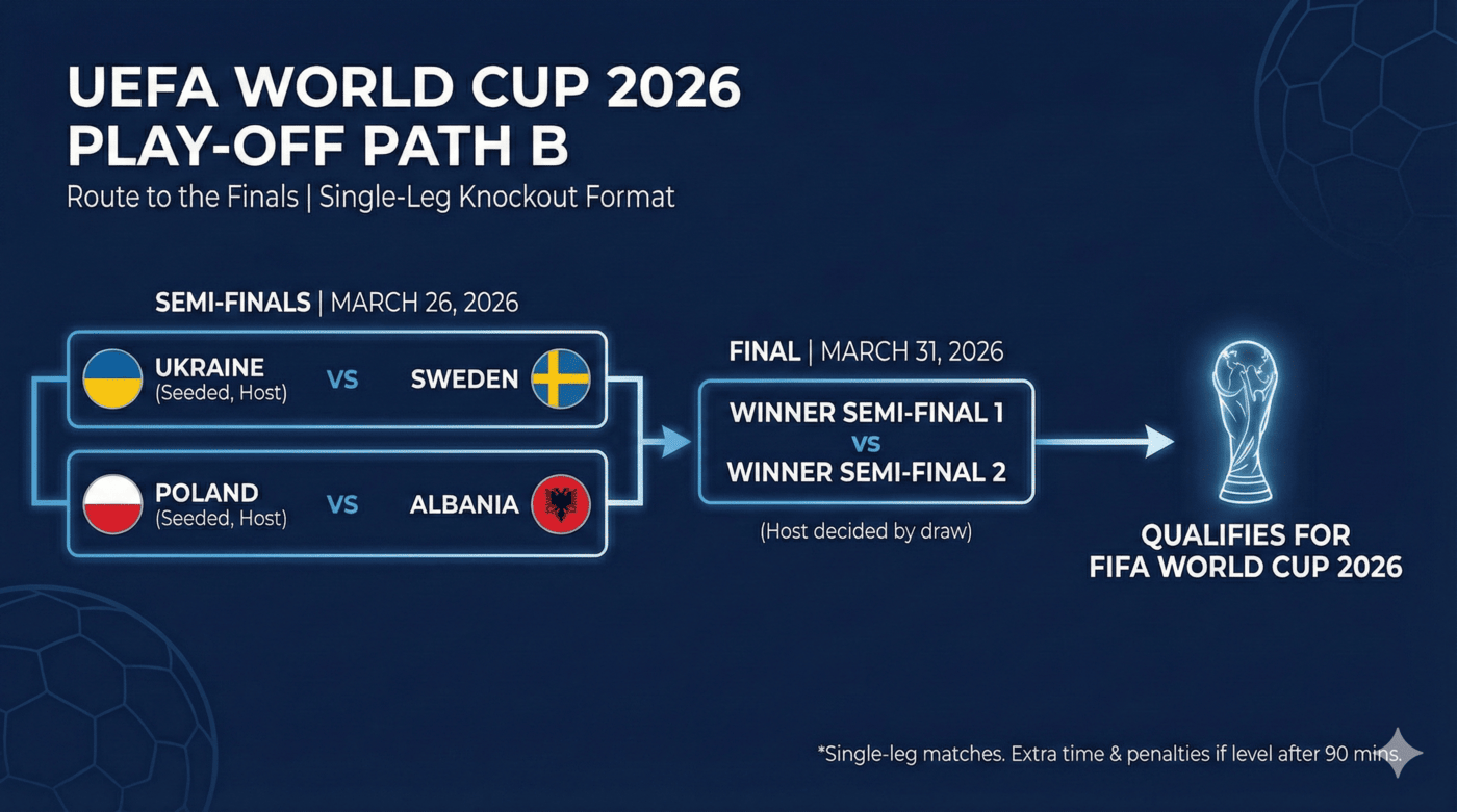 🌍 Spareggi UEFA — Percorso B: quattro nazionali, tre notti e una sola uscita